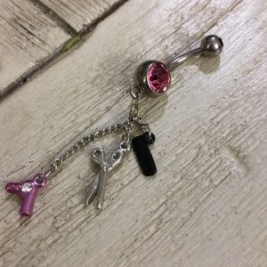 Hairdresser belly ring
